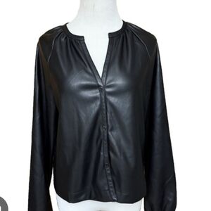 AVEC LES FILLES FAUX LEATHER TOP OR JACKET